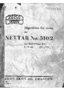 Zeiss Ikon Nettar manual. Camera Instructions.